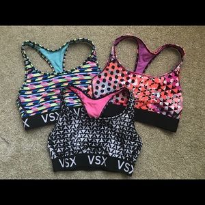 LOT of THREE EUC Victoria’s Secret sports bras